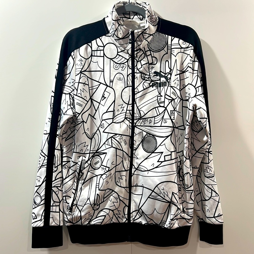Puma Black & White Graphic Bomber Jacket
